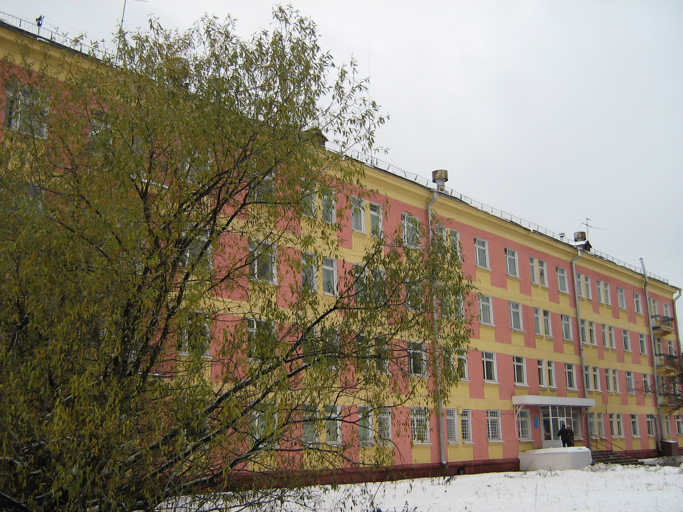 Polyclinic. The first snow