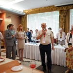 Welcome Party: A. Palyanov, his wife Natalia, A. Marchuk and I. Adrianova